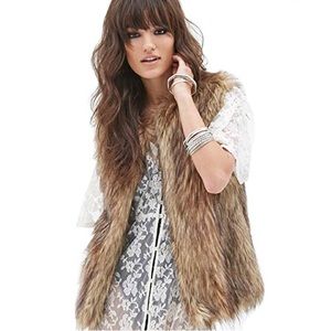 Tan Faux Fur Vest